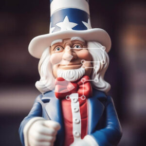 Intra Συλλεκτικό Ξύλινο Παζλ Plywood  4mm - Ειδώλιο Πατριωτικού Θείου για την 4η Ιουλίου και την Ημέρα των Βετεράνων Σε Ξύλινο Κουτί - Διαστάσεις: 10x10 cm – 25 κομμάτια