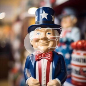 Intra Συλλεκτικό Ξύλινο Παζλ Plywood  4mm - Πατριωτικό άγαλμα θείου και ειδώλια Σε Ξύλινο Κουτί - Διαστάσεις: 10x10 cm – 25 κομμάτια