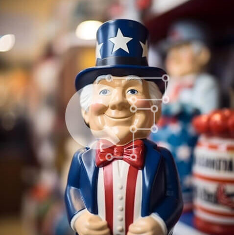 Intra Συλλεκτικό Ξύλινο Παζλ Plywood  4mm - Πατριωτικό άγαλμα θείου και ειδώλια Σε Ξύλινο Κουτί - Διαστάσεις: 10x10 cm – 25 κομμάτια - Image 1