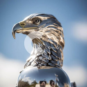 Intra Συλλεκτικό Ξύλινο Παζλ Plywood  4mm - Άγαλμα αετού σε ασημένιο κύπελλο με φόντο του ουρανού Σε Ξύλινο Κουτί - Διαστάσεις: 10x10 cm – 25 κομμάτια