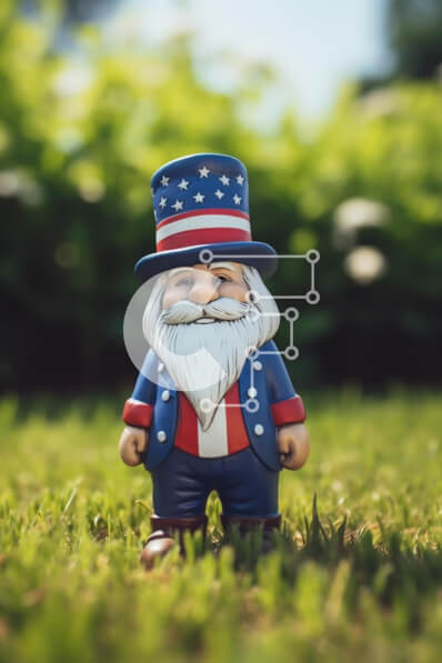 Intra Συλλεκτικό Ξύλινο Παζλ Plywood  4mm - Φιγούρα παιχνιδιού του θείου Gnome για τη γιορτή της 4ης Ιουλίου Σε Ξύλινο Κουτί - Διαστάσεις: 10x10 cm – 25 κομμάτια