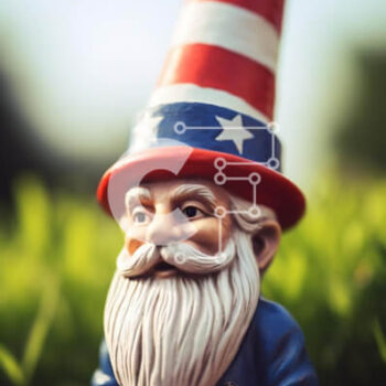 Intra Συλλεκτικό Ξύλινο Παζλ Plywood  4mm - Toy Gnome με πατριωτική ενδυμασία στο πράσινο γρασίδι Σε Ξύλινο Κουτί - Διαστάσεις Puzzle: 10x10 cm – 25 κομμάτια - Image 1