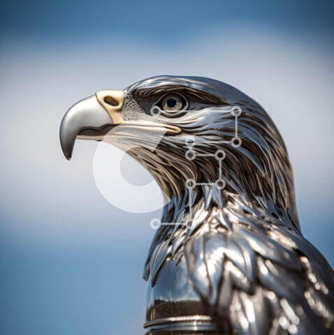 Intra Συλλεκτικό Ξύλινο Παζλ Plywood  4mm - Γλυπτό ενός αετού στην κουκούλα αυτοκινήτου Σε Ξύλινο Κουτί - Διαστάσεις: 10x10 cm – 25 κομμάτια - Image 1