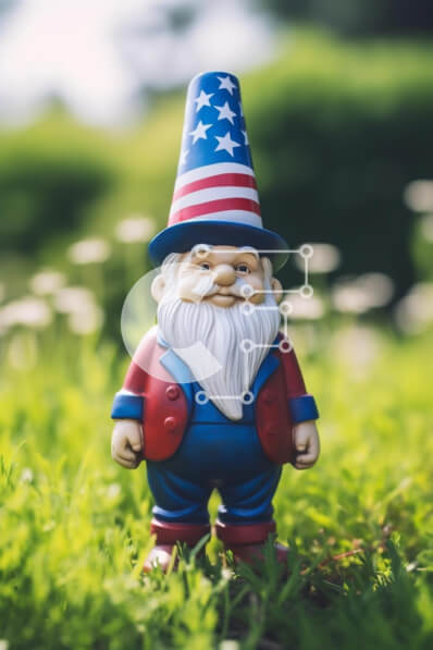 Intra Συλλεκτικό Ξύλινο Παζλ Plywood  4mm - Πατριωτικό αμερικανικό στοιχειό στο γρασίδι με λουλούδια Σε Ξύλινο Κουτί - Διαστάσεις: 10x10 cm – 25 κομμάτια