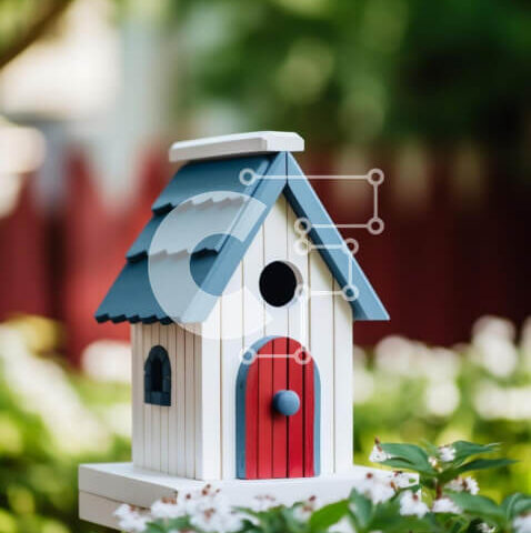 Intra Συλλεκτικό Ξύλινο Παζλ Plywood  4mm - Πολύχρωμο Birdhouse σε σκηνικό της φύσης Σε Ξύλινο Κουτί - Διαστάσεις: 10x10 cm – 25 κομμάτια - Image 1