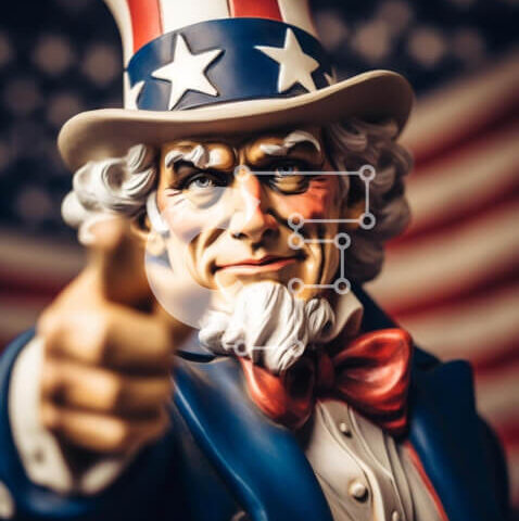 Intra Συλλεκτικό Ξύλινο Παζλ Plywood  4mm - Πατριωτικό άγαλμα του θείου Σαμ και των Αμερικανών Προέδρων Σε Ξύλινο Κουτί - Διαστάσεις: 10x10 cm – 25 κομμάτια - Image 1