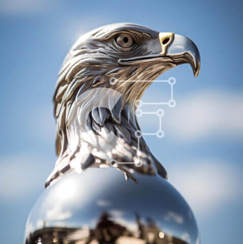 Intra Συλλεκτικό Ξύλινο Παζλ Plywood  4mm - Γλυπτό Silver Eagle σε πρώτο πλάνο Σε Ξύλινο Κουτί - Διαστάσεις: 10x10 cm – 25 κομμάτια - Image 1