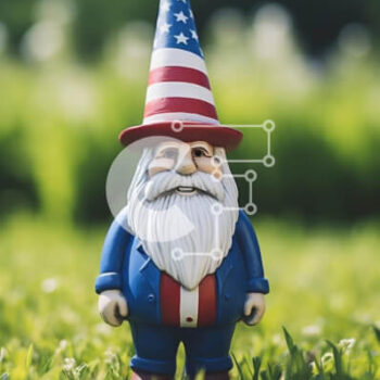 Intra Συλλεκτικό Ξύλινο Παζλ Plywood  4mm - Patriotic Toy Gnome Εξωτερική Διακόσμηση Σε Ξύλινο Κουτί - Διαστάσεις Puzzle: 10x10 cm – 25 κομμάτια - Image 1