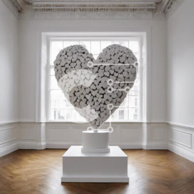 Intra Συλλεκτικό Ξύλινο Παζλ Plywood 4mm - Ξύλινο γλυπτό σε σχήμα καρδιάς σε κενό δωμάτιο Σε Ξύλινο Κουτί - Διαστάσεις Puzzle: 10x10 cm – 25 κομμάτια - Image 1