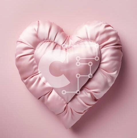 Intra Συλλεκτικό Ξύλινο Παζλ Plywood  4mm - Ροζ μαξιλάρι σε σχήμα καρδιάς σε ροζ φόντο Σε Ξύλινο Κουτί - Διαστάσεις Puzzle: 10x10 cm – 25 κομμάτια - Image 1