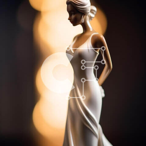 Intra Συλλεκτικό Ξύλινο Παζλ Plywood 4mm - Λευκό ειδώλιο σε ρύθμιση χαμηλού φωτισμού Σε Ξύλινο Κουτί - Διαστάσεις: 10x10 cm – 25 κομμάτια - Image 1