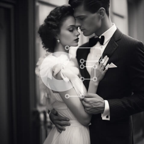 Intra Συλλεκτικό Ξύλινο Παζλ Plywood  4mm - Κομψό ζευγάρι με επίσημη ενδυμασία Σε Ξύλινο Κουτί - Διαστάσεις Puzzle: 10x10 cm – 25 κομμάτια - Image 1