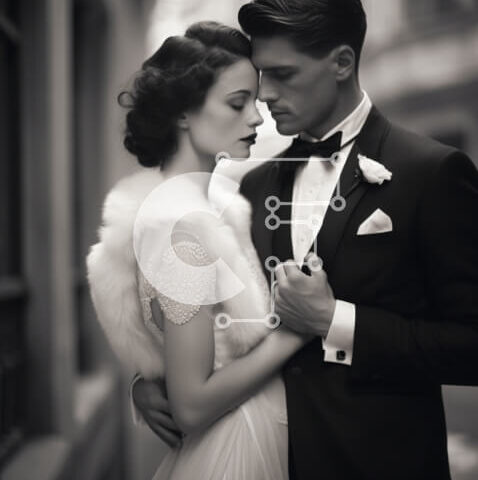 Intra Συλλεκτικό Ξύλινο Παζλ Plywood  4mm - Αρραβωνιασμένο ή παντρεμένο ζευγάρι με επίσημη ενδυμασία Σε Ξύλινο Κουτί - Διαστάσεις Puzzle: 10x10 cm – 25 κομμάτια - Image 1