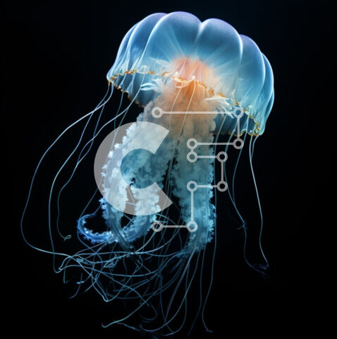 Intra Συλλεκτικό Ξύλινο Παζλ Plywood 4mm - Πολύχρωμες μέδουσες στα σκοτεινά νερά Σε Ξύλινο Κουτί - Διαστάσεις: 10x10 cm – 25 κομμάτια - Image 1