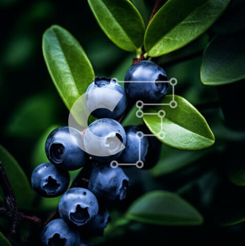 Intra Συλλεκτικό Ξύλινο Παζλ Plywood 4mm - Ώριμα βακκίνια σε θάμνους με πράσινα φύλλα Σε Ξύλινο Κουτί - Διαστάσεις: 10x10 cm – 25 κομμάτια - Image 1