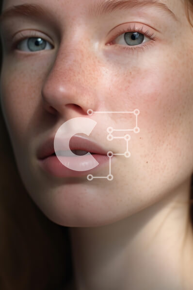 Intra Συλλεκτικό Ξύλινο Παζλ Plywood  4mm - Πορτρέτο γυναίκας με φακίδες και μπλε μάτια Σε Ξύλινο Κουτί - Διαστάσεις Puzzle: 10x10 cm – 25 κομμάτια