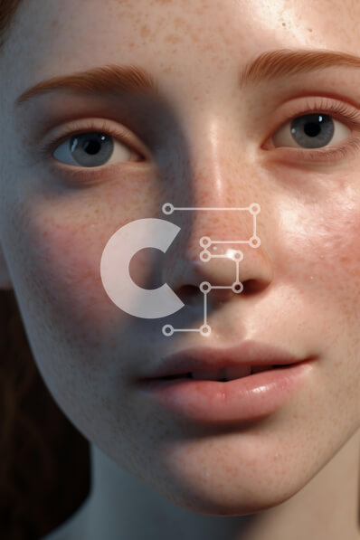 Intra Συλλεκτικό Ξύλινο Παζλ Plywood  4mm - Πορτρέτο μιας γυναίκας με φακίδες και μπλε μάτια Σε Ξύλινο Κουτί - Διαστάσεις Puzzle: 10x10 cm – 25 κομμάτια