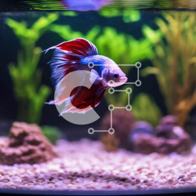 Intra Συλλεκτικό Ξύλινο Παζλ Plywood  4mm - Σιαμέζικο γατόψαρο σε ενυδρείο με φυτά και βράχους Σε Ξύλινο Κουτί - Διαστάσεις: 10x10 cm – 25 κομμάτια - Image 1