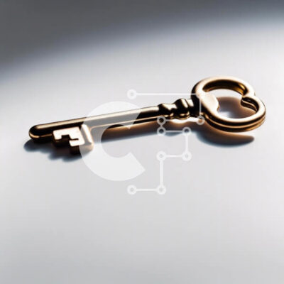 Intra Συλλεκτικό Ξύλινο Παζλ Plywood  4mm - Χρυσό κλειδί σε σχήμα καρδιάς σε κενή λευκή επιφάνεια Σε Ξύλινο Κουτί - Διαστάσεις: 10x10 cm – 25 κομμάτια - Image 1