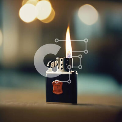 Intra Συλλεκτικό Ξύλινο Παζλ Plywood  4mm - Κλασικός μαύρος αναπτήρας στο τραπέζι Σε Ξύλινο Κουτί - Διαστάσεις: 10x10 cm – 25 κομμάτια - Image 1