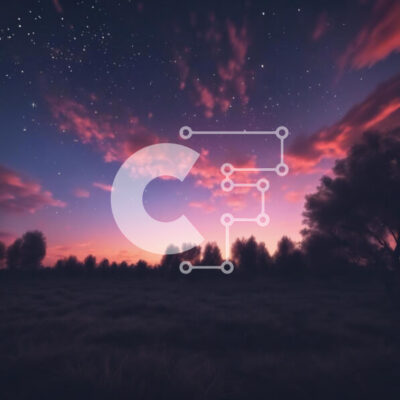 Intra Συλλεκτικό Ξύλινο Παζλ Plywood  4mm - Γραφικός ροζ και μωβ ουρανός με αστέρια και δέντρα Σε Ξύλινο Κουτί - Διαστάσεις: 10x10 cm – 25 κομμάτια - Image 1