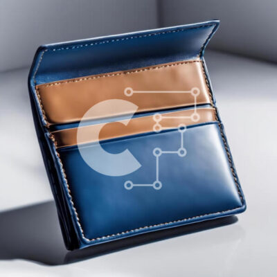 Intra Συλλεκτικό Ξύλινο Παζλ Plywood  4mm - Μπλε δερμάτινο πορτοφόλι με δύο θήκες Σε Ξύλινο Κουτί - Διαστάσεις: 10x10 cm – 25 κομμάτια - Image 1