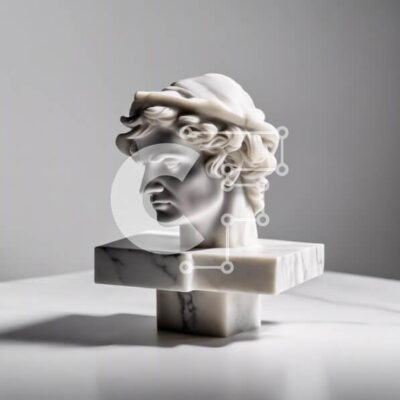 Intra Συλλεκτικό Ξύλινο Παζλ Plywood  4mm - Αρχαίος Έλληνας Θεός ή Φιγούρα Λευκή μαρμάρινη προτομή Σε Ξύλινο Κουτί - Διαστάσεις Puzzle: 10x10 cm – 25 κομμάτια - Image 1