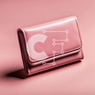 Intra Συλλεκτικό Ξύλινο Παζλ Plywood 4mm - Ροζ δερμάτινο πορτοφόλι σε ροζ επιφάνεια Σε Ξύλινο Κουτί - Διαστάσεις: 10x10 cm – 25 κομμάτια - Image 1