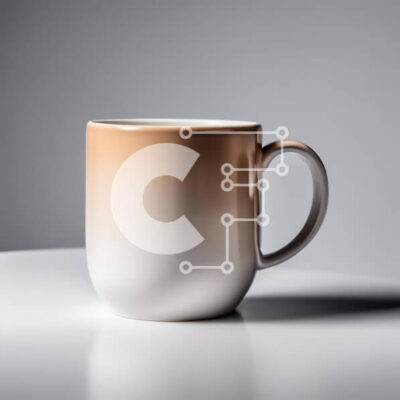 Intra Συλλεκτικό Ξύλινο Παζλ Plywood  4mm - Λευκή κούπα καφέ με πορτοκαλί-καφέ ντεγκραντέ Σε Ξύλινο Κουτί - Διαστάσεις: 10x10 cm – 25 κομμάτια - Image 1