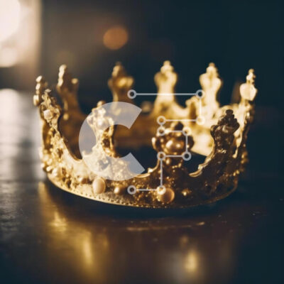 Intra Συλλεκτικό Ξύλινο Παζλ Plywood  4mm - Χρυσό στέμμα σε ξύλινο τραπέζι Σε Ξύλινο Κουτί - Διαστάσεις: 10x10 cm – 25 κομμάτια - Image 1