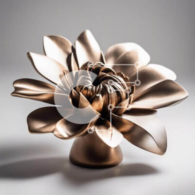 Intra Συλλεκτικό Ξύλινο Παζλ Plywood  4mm - Χρυσόχρωμο γλυπτό λουλουδιών σε ημιτελή ξύλινη βάση Σε Ξύλινο Κουτί - Διαστάσεις Puzzle: 10x10 cm – 25 κομμάτια - Image 1