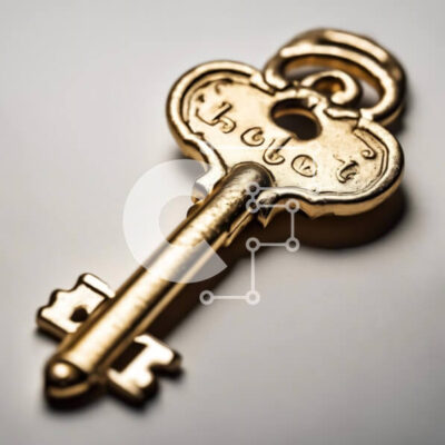 Intra Συλλεκτικό Ξύλινο Παζλ Plywood  4mm - Χρυσό κλειδί σε λευκό φόντο Σε Ξύλινο Κουτί - Διαστάσεις: 10x10 cm – 25 κομμάτια - Image 1