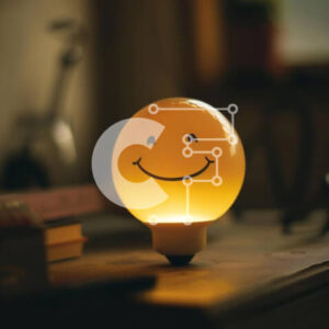 Intra Συλλεκτικό Ξύλινο Παζλ Plywood  4mm - Λαμπτήρας χαμογελαστός στη βιβλιοθήκη Σε Ξύλινο Κουτί - Διαστάσεις: 10x10 cm – 25 κομμάτια