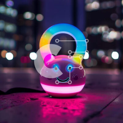 Intra Συλλεκτικό Ξύλινο Παζλ Plywood  4mm - Πολύχρωμο παιχνίδι Kettlebell μπροστά από τον ορίζοντα της φωτισμένης πόλης Σε Ξύλινο Κουτί - Διαστάσεις: 10x10 cm – 25 κομμάτια - Image 1