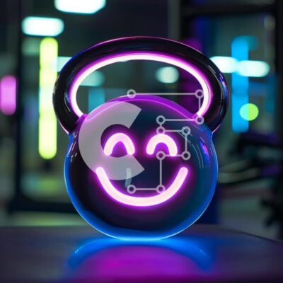 Intra Συλλεκτικό Ξύλινο Παζλ Plywood  4mm - Kettlebell με λαμπερό χαμογελαστό πρόσωπο στο μηχάνημα γυμναστικής Σε Ξύλινο Κουτί - Διαστάσεις Puzzle: 10x10 cm – 25 κομμάτια - Image 1