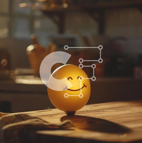 Intra Συλλεκτικό Ξύλινο Παζλ Plywood  4mm - Φωτιστικό Smiley Face σε ξύλινο τραπέζι Σε Ξύλινο Κουτί - Διαστάσεις: 10x10 cm – 25 κομμάτια - Image 1