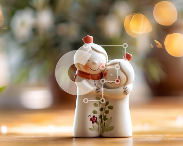 Intra Συλλεκτικό Ξύλινο Παζλ Plywood  4mm - Συγκινητικά ειδώλια που αγκαλιάζονται στη φύση Σε Ξύλινο Κουτί - Διαστάσεις Puzzle: 10x10 cm – 25 κομμάτια