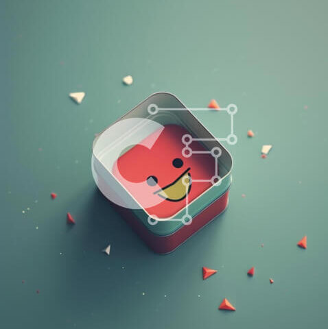 Intra Συλλεκτικό Ξύλινο Παζλ Plywood  4mm - Κόκκινο κουτί με κομφετί και χαμογελαστό πρόσωπο Σε Ξύλινο Κουτί - Διαστάσεις: 10x10 cm – 25 κομμάτια - Image 1