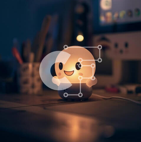 Intra Συλλεκτικό Ξύλινο Παζλ Plywood  4mm - Φωτιστικό γραφείου με γύρω αντικείμενα Σε Ξύλινο Κουτί - Διαστάσεις: 10x10 cm – 25 κομμάτια - Image 1