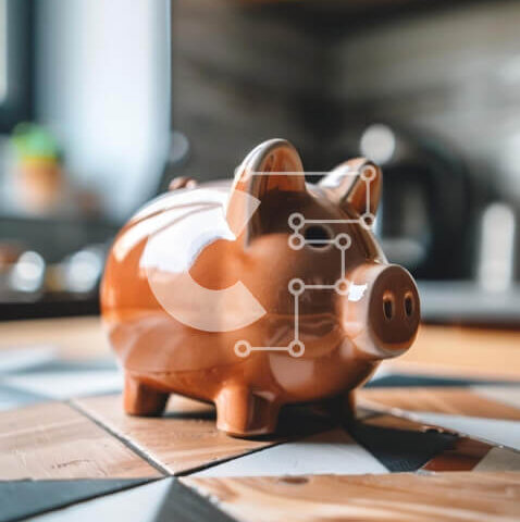 Intra Συλλεκτικό Ξύλινο Παζλ Plywood  4mm - Καφέ γουρουνάκι σε πάγκο κουζίνας με πλακάκια Σε Ξύλινο Κουτί - Διαστάσεις: 10x10 cm – 25 κομμάτια - Image 1