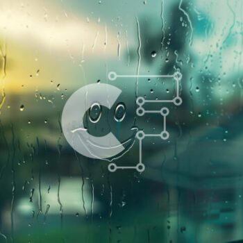 Intra Συλλεκτικό Ξύλινο Παζλ Plywood  4mm - Σχέδιο χαμογελαστό πρόσωπο σε γυαλί παραθύρου χρωματισμένο με βροχή Σε Ξύλινο Κουτί - Διαστάσεις Puzzle: 10x10 cm – 25 κομμάτια - Image 1