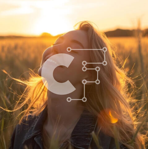 Intra Συλλεκτικό Ξύλινο Παζλ Plywood 4mm - Χαμογελαστή γυναίκα στο ανοιχτό πεδίο στο ηλιοβασίλεμα Σε Ξύλινο Κουτί - Διαστάσεις Puzzle: 10x10 cm – 25 κομμάτια - Image 1