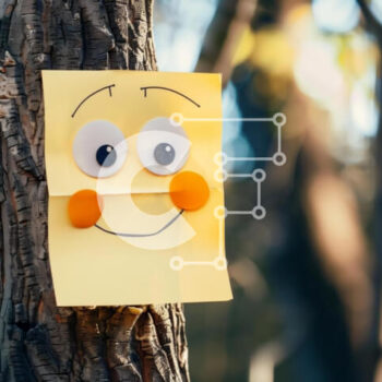 Intra Συλλεκτικό Ξύλινο Παζλ Plywood 4mm - Smiley Face Post-it Σημείωση για το δέντρο στη φύση Σε Ξύλινο Κουτί - Διαστάσεις: 10x10 cm – 25 κομμάτια - Image 1
