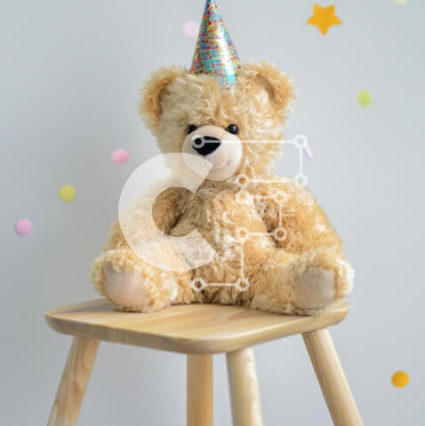 Intra Συλλεκτικό Ξύλινο Παζλ Plywood 4mm - Γιορτή αρκουδάκι με μπαλόνια Σε Ξύλινο Κουτί - Διαστάσεις Puzzle: 10x10 cm – 25 κομμάτια - Image 1