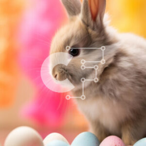 Intra Συλλεκτικό Ξύλινο Παζλ Plywood  4mm - Πασχαλινό λαγουδάκι με πολύχρωμα πασχαλινά αυγά Σε Ξύλινο Κουτί - Διαστάσεις Puzzle: 10x10 cm – 25 κομμάτια