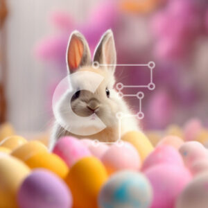 Intra Συλλεκτικό Ξύλινο Παζλ Plywood  4mm - Περίεργο πασχαλινό λαγουδάκι με πολύχρωμα αυγά Σε Ξύλινο Κουτί - Διαστάσεις Puzzle: 10x10 cm – 25 κομμάτια