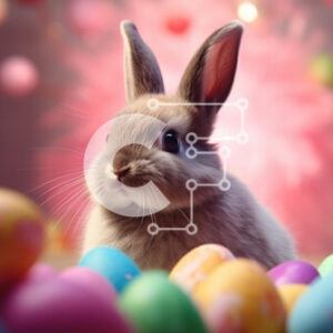 Intra Συλλεκτικό Ξύλινο Παζλ Plywood  4mm - Περίεργο πασχαλινό λαγουδάκι με πολύχρωμα πασχαλινά αυγά Σε Ξύλινο Κουτί - Διαστάσεις: 10x10 cm – 25 κομμάτια