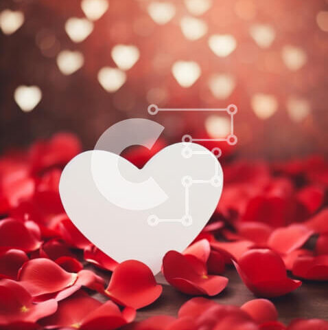 Intra Συλλεκτικό Ξύλινο Παζλ Plywood 4mm - Ρομαντικό χαρτί σε σχήμα καρδιάς και κόκκινο ροδοπέταλα Σε Ξύλινο Κουτί - Διαστάσεις: 10x10 cm – 25 κομμάτια - Image 1