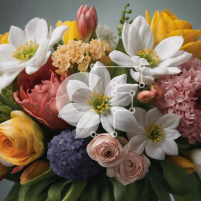 Intra Συλλεκτικό Ξύλινο Παζλ Plywood  4mm - Ζωντανό μπουκέτο από πολύχρωμα λουλούδια Σε Ξύλινο Κουτί - Διαστάσεις: 10x10 cm – 25 κομμάτια - Image 1