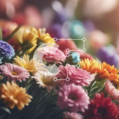 Intra Συλλεκτικό Ξύλινο Παζλ Plywood  4mm - Πολύχρωμο μπουκέτο λουλουδιών με μαργαρίτες, τριαντάφυλλα και γαρύφαλλα Σε Ξύλινο Κουτί - Διαστάσεις: 10x10 cm – 25 κομμάτια - Image 1